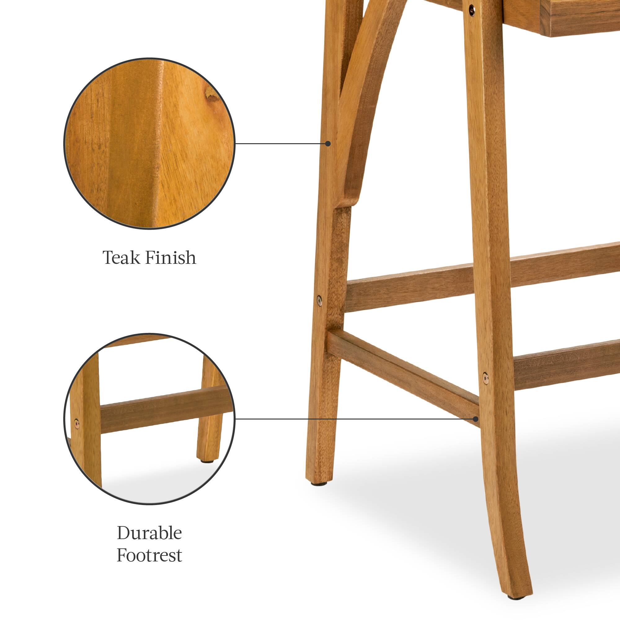 Teak Finish  
Durable Footrest