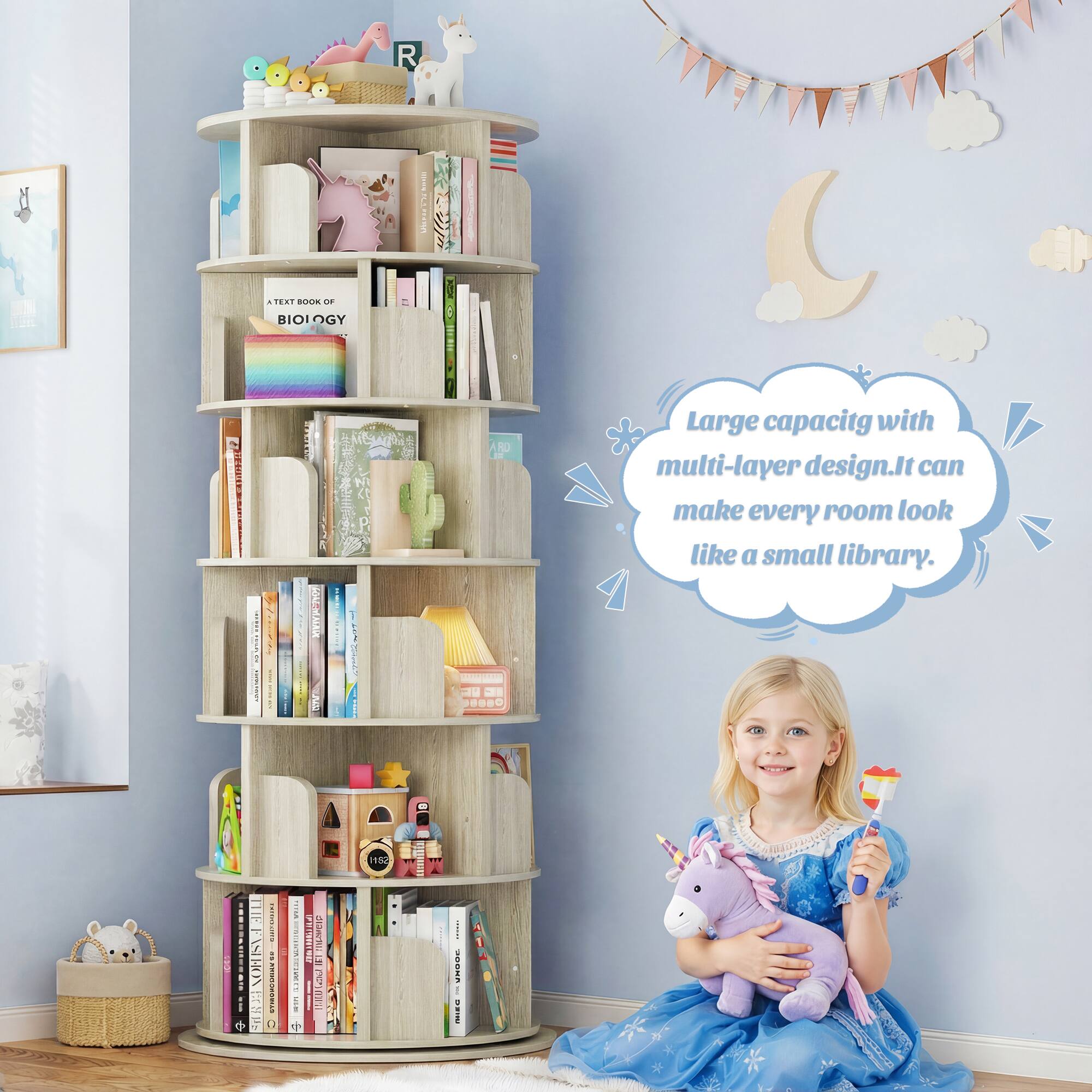 R + TEAT no U BIOLOGY 2 PU Large capacity with multi-layer design. It can make every room look like a small library.