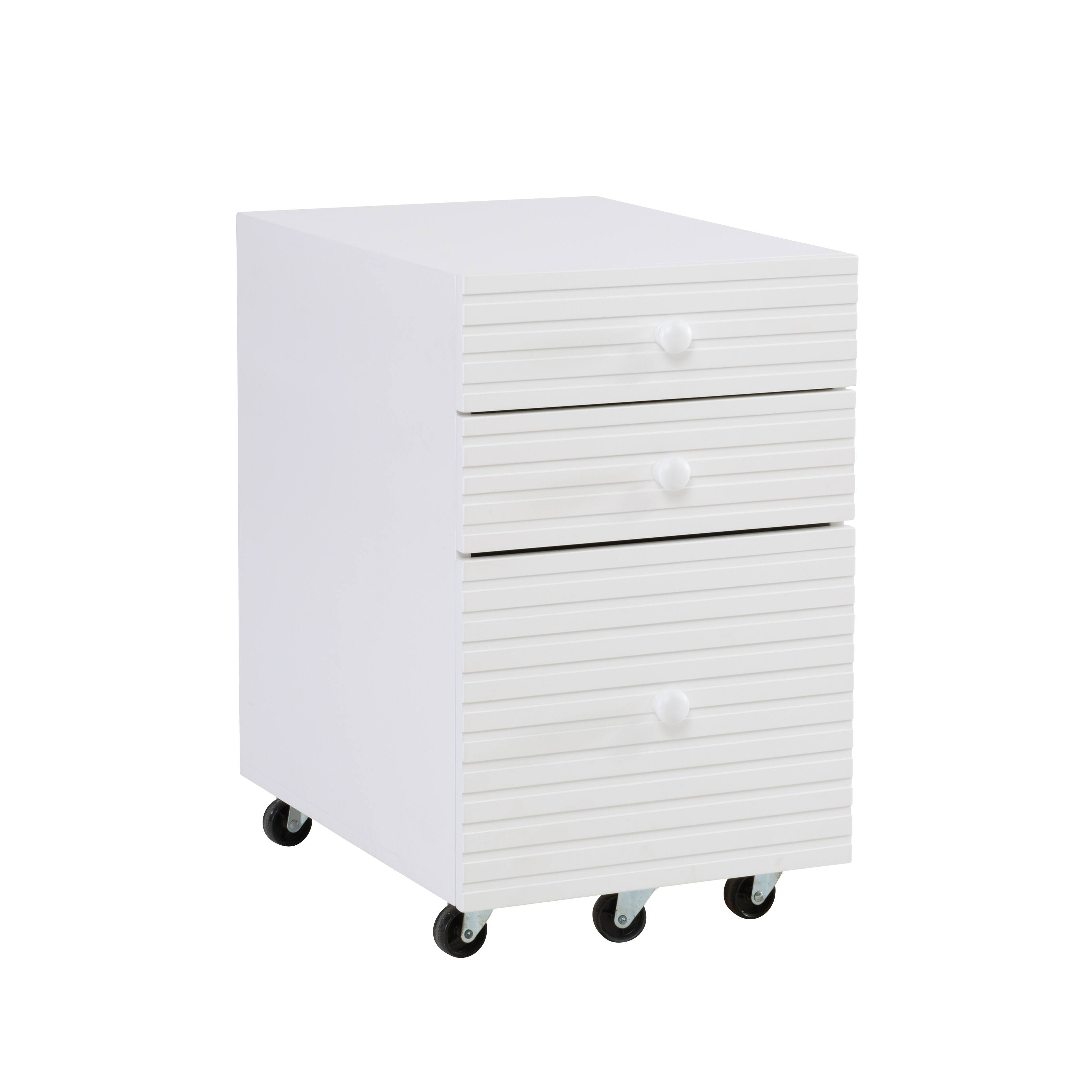 Front. Linon Home Décor - Rosita Three-Drawer File Cabinet - White.