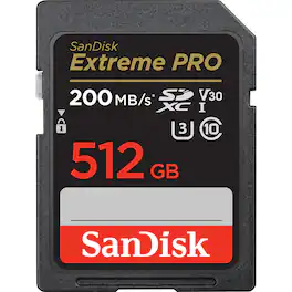 SanDisk - 512GB Extreme PRO SD UHS-I Memory Card V30 SDSDXXD-512G-GN4IN