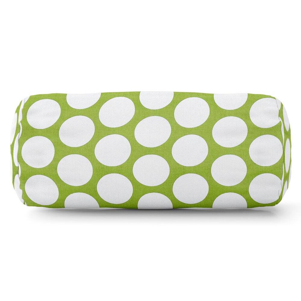 Front. Majestic Home - Bolster Pillow Polka Dot (Large) Hot Green - Green.