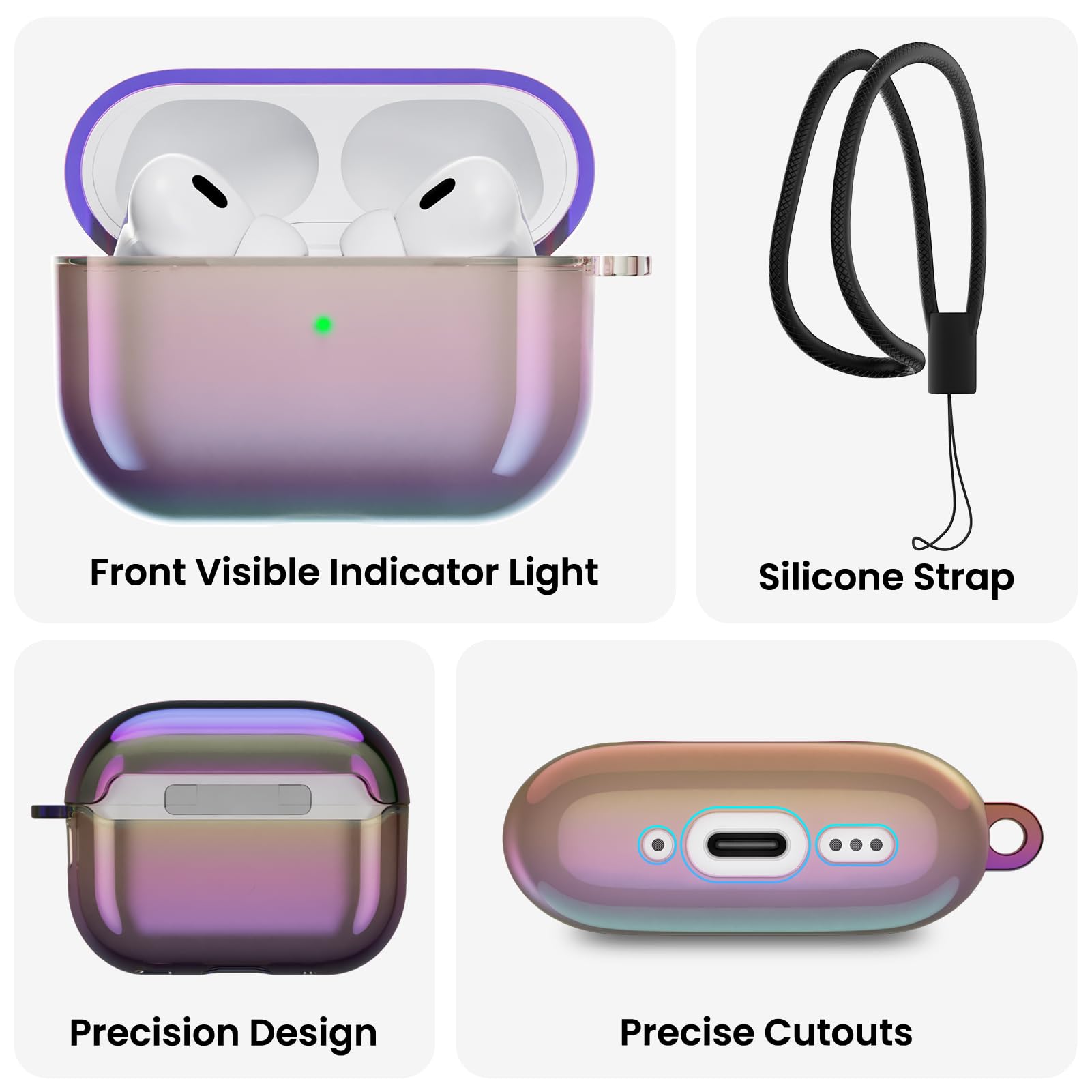 Front Visible Indicator Light Silicone Strap Precision Design Precise Cutouts