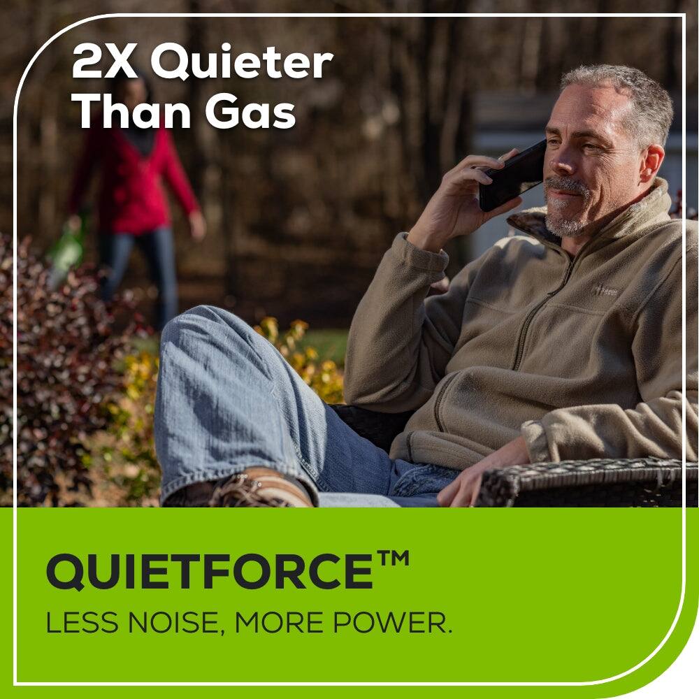 2X Quieter Than Gas

QUIETFORCE™
LESS NOISE, MORE POWER.