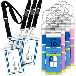 GreatShield - 8x Cruise Luggage Tag Holder + 4x ID Badge Holder with Lanyard, Cruise Ship for Royal Caribbean & Celebrity - Clear