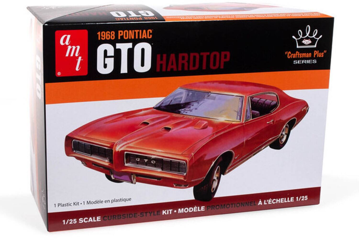 GTO PONTIAC 1968 PONTIAC GTO HARDTOP "Craftsman Plus" SERIES GTO  
Plastic Kit 1/25 Scale  
Curbside-Style Kit  
Modèle en plastique à l'échelle 1/25