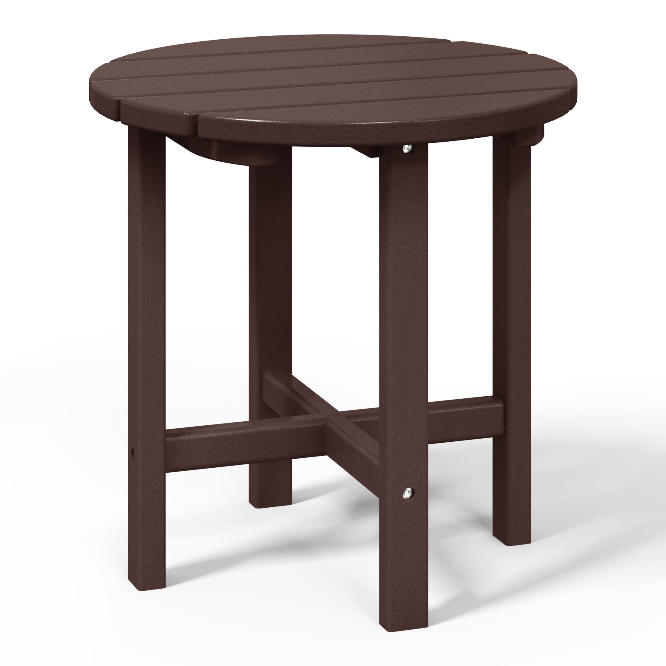 Left. WestinTrends - WestinTrends Dylan Adirondack Round Outdoor Side Table - Dark Brown.