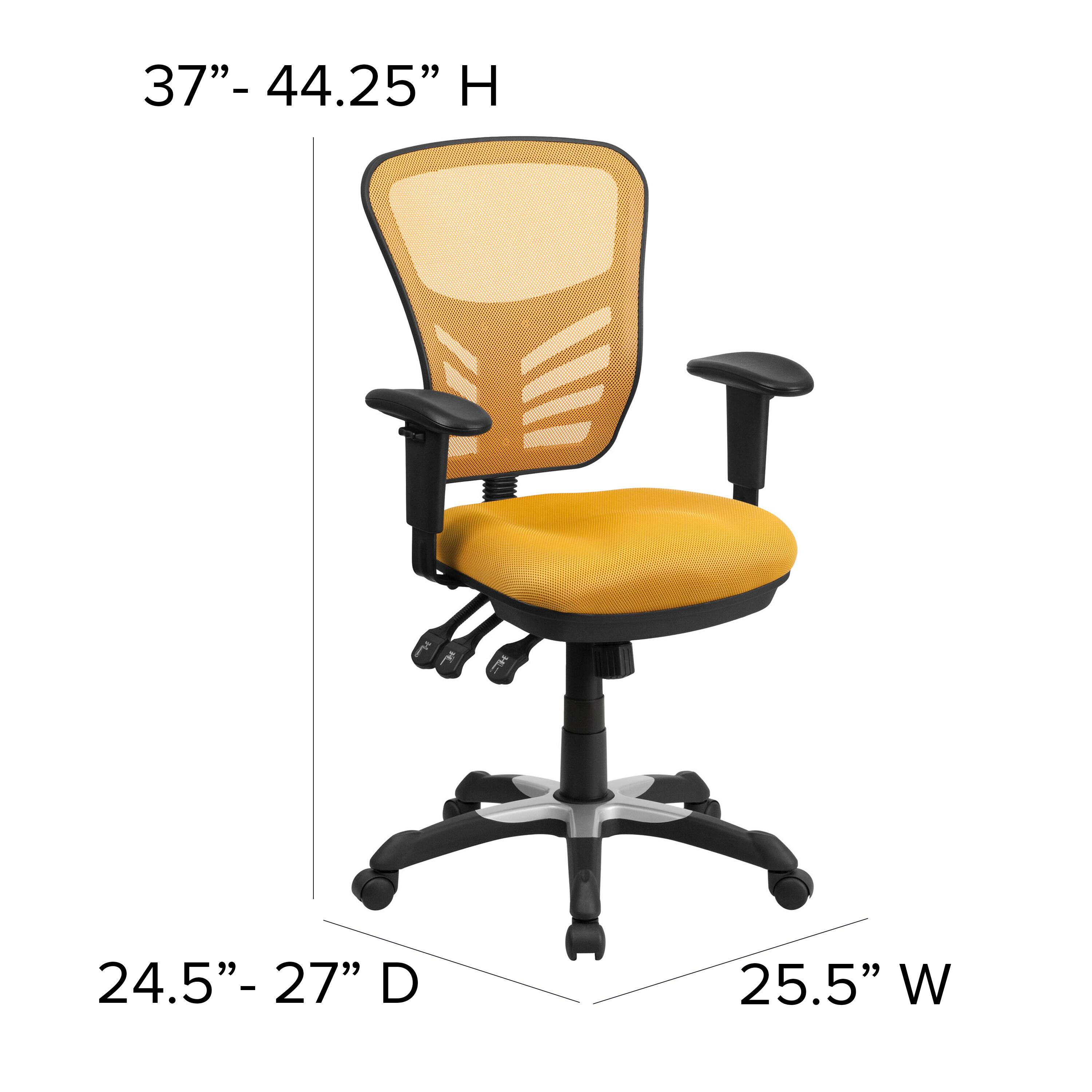 37"- 44.25" H  
24.5"- 27" D  
25.5" W