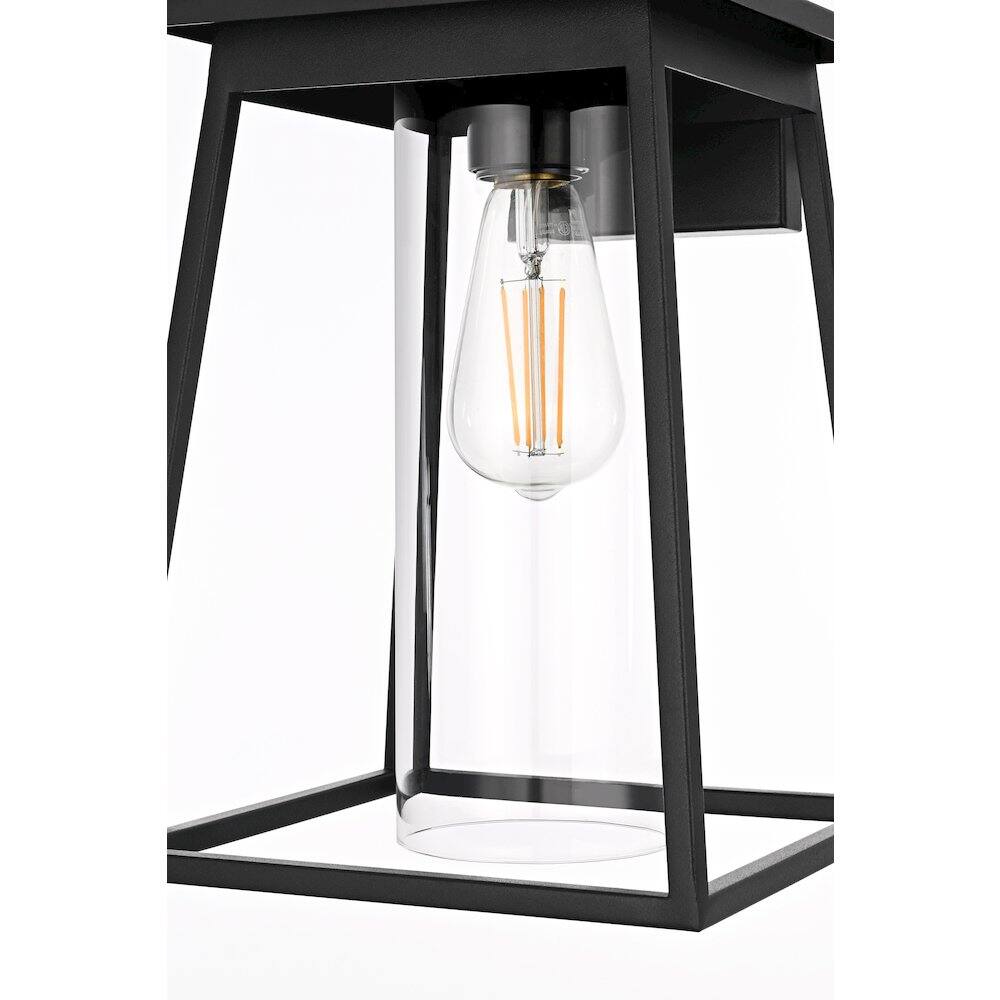 Alt View 2. Elegant Lighting - Lambert 8.5 Inch Outdoor Wall Sconce In Black - Black.