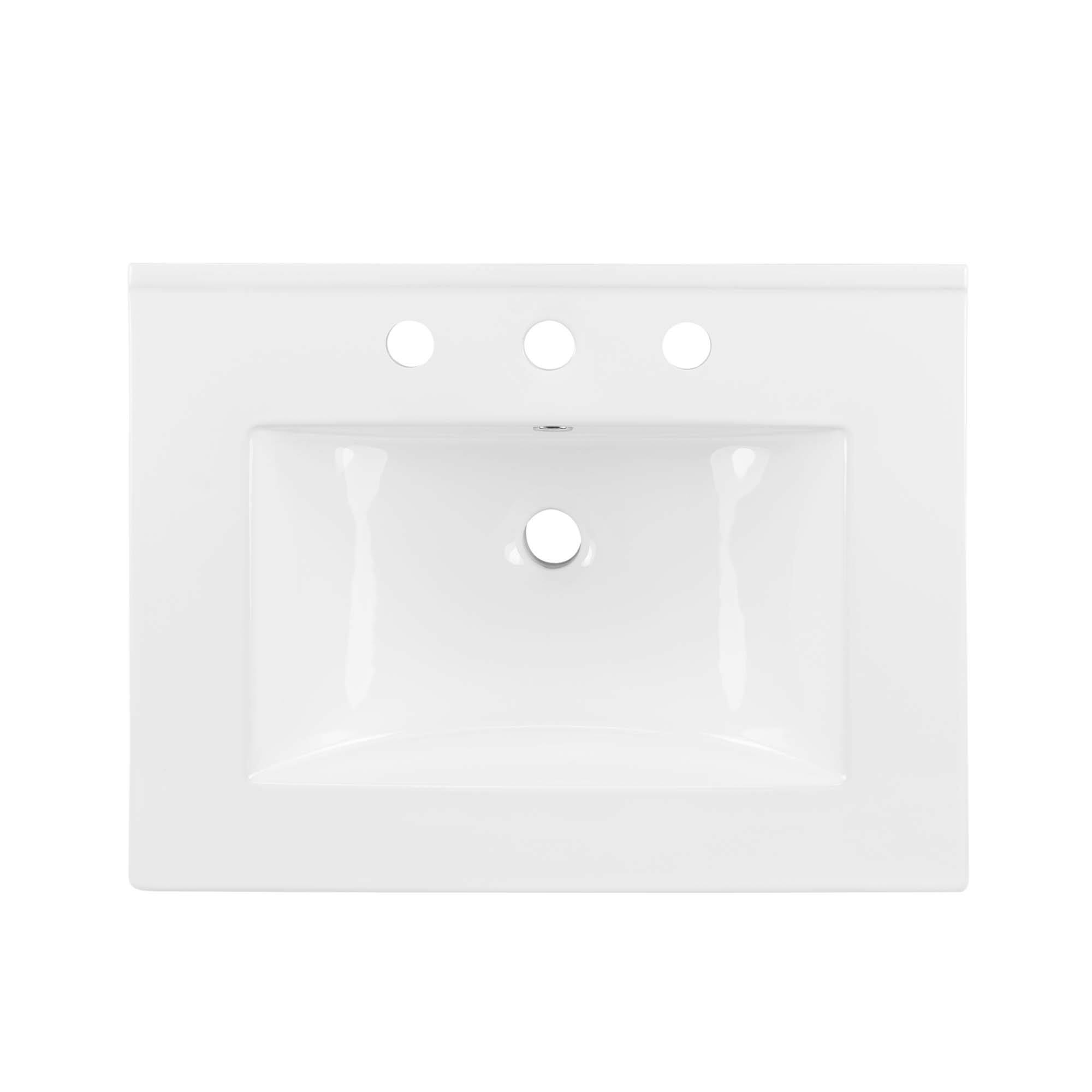 Alt View 8. Modway - Maybelle Wall-Mount Bathroom Vanity Basin Included - White White.