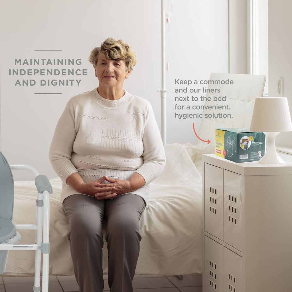 MAINTAINING INDEPENDENCE AND DIGNITY

Keep a commode and our liners next to the bed for a convenient, hygienic solution.