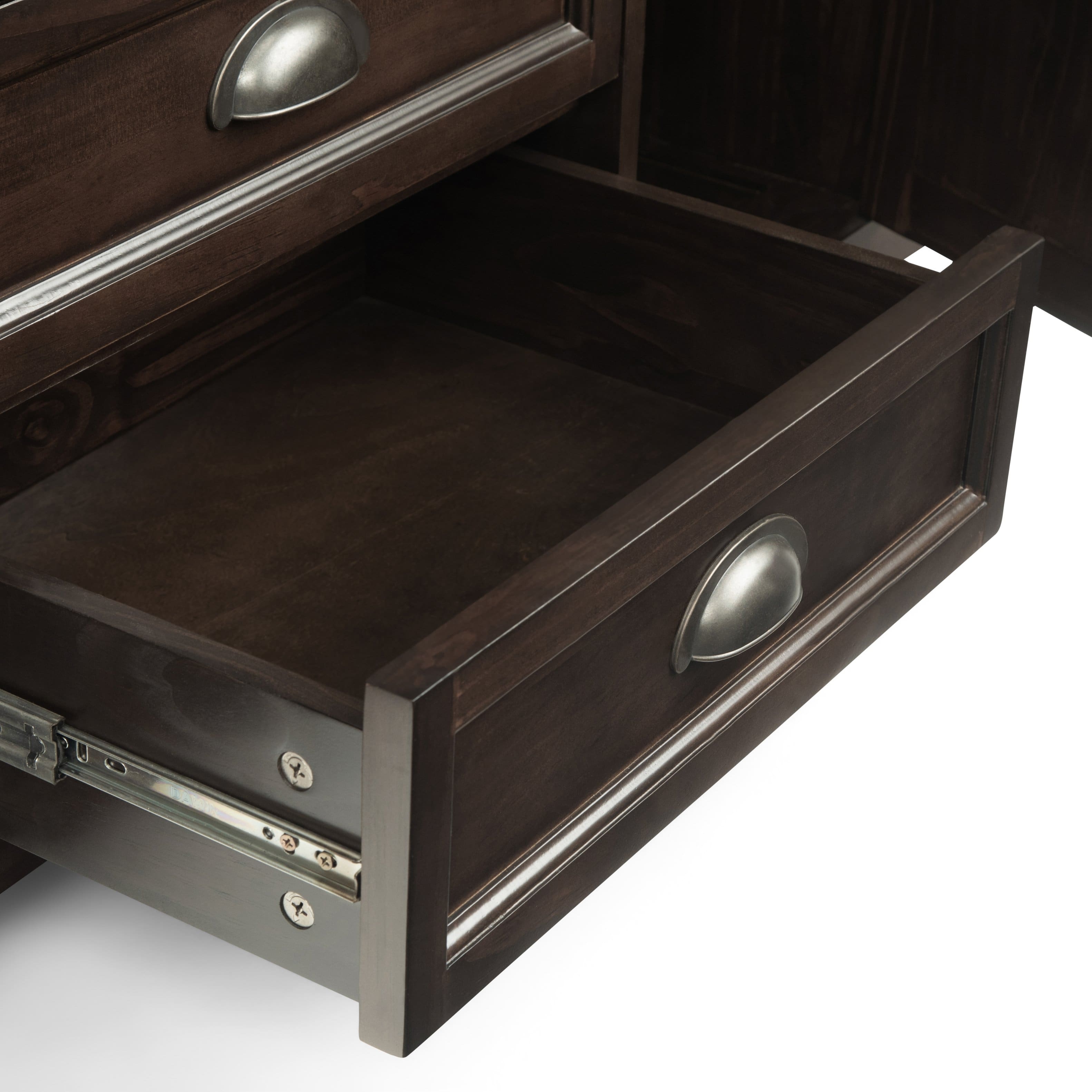 Left. Simpli Home - Burlington SOLID WOOD 72 inch TV Media Stand in Mahogany Brown For TVs up to 80 inches - Mahogany Brown.