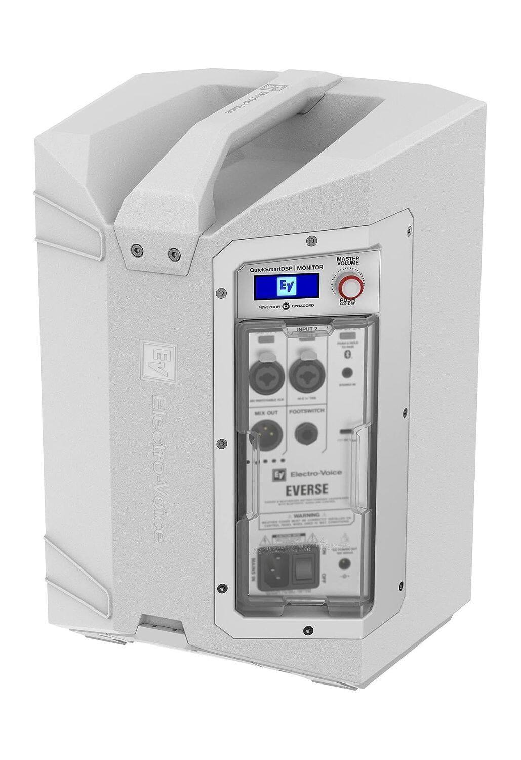 - QuickSmartDSP
- MONITOR
- MASTER VOLUME
- POWER
- INPUT 2
- OUTPUT
- FOOT SWITCH
- Electro-Voice
- EVERSE
- DYNACORD
- POWERED BY DYNACORD