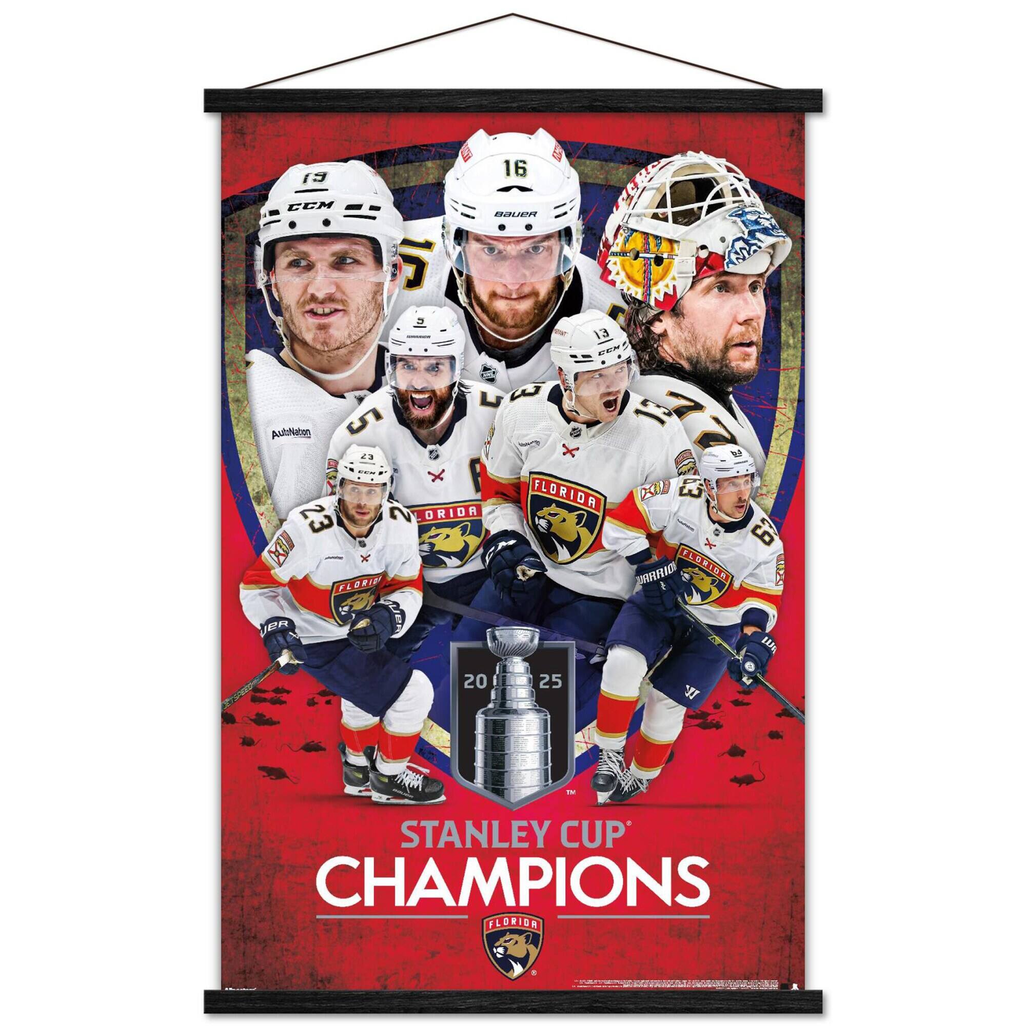 Florida Panthers 2025 Stanley Cup Champions 22.375" x 34" Hanger Frame Poster