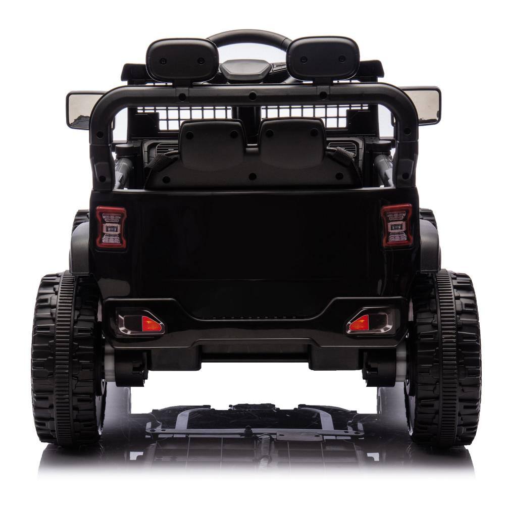 Back. BreeBe - 24V Kids Ride On Car w/ Parent Control, 2WD, Suspension, Power Display, Bluetooth, MP3, Music, Speeds 1.86-3.11 MPH - Black.