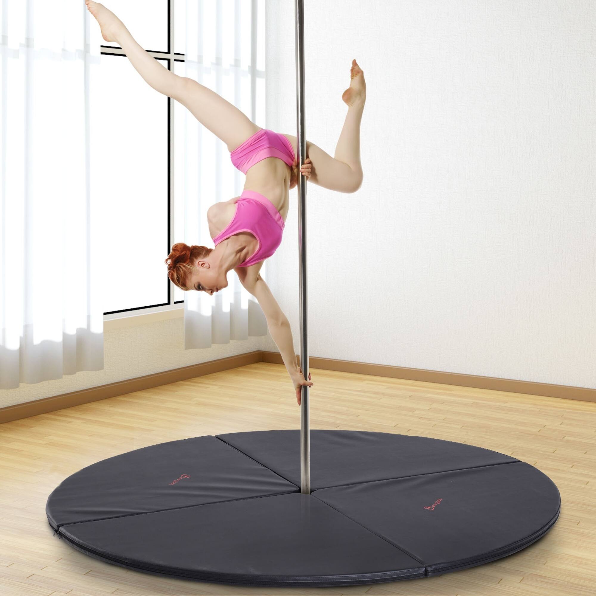 Alt View 1. Soozier - Pole Dance Mat, 2"T x 5'W Folding Pole Crash Mat for Home, Lightweight and Foldable - Black.