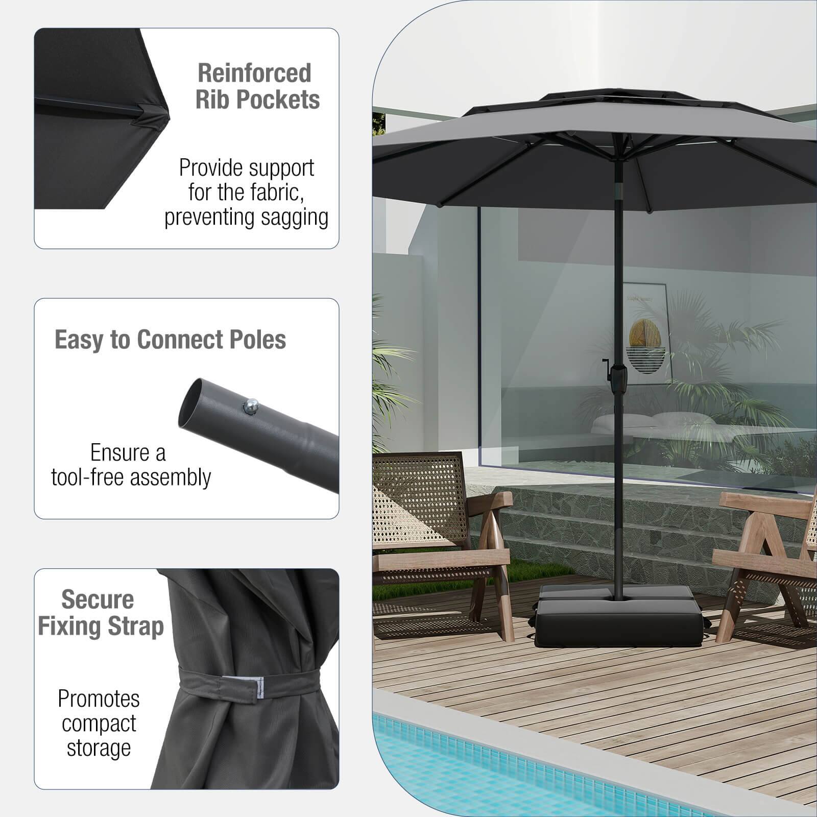 Reinforced Rib Pockets, Easy to Connect Poles, Secure Fixing Strap