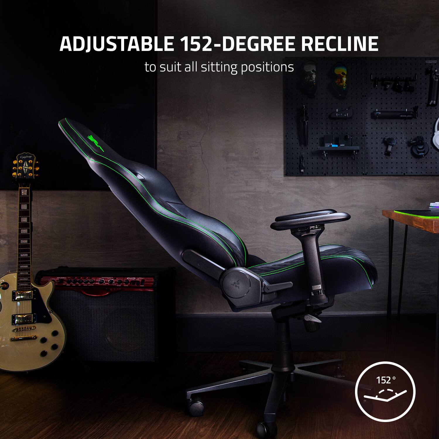 Adjustable 152-Degree Recline to suit all sitting positions.