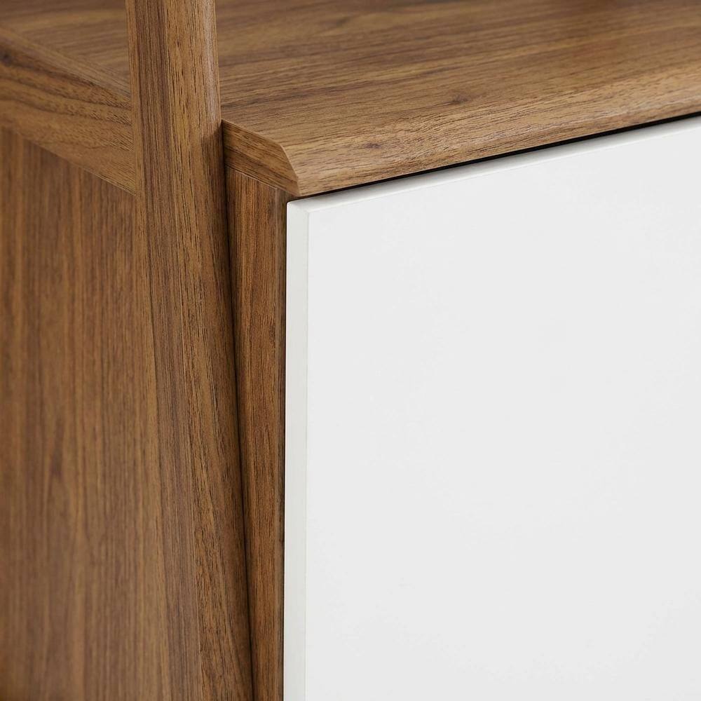 Alt View 1. FurniFact - Wooden Bookcase in Finish with Sturdy Shelving - Brown.