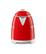Angle. SMEG - KLF05 3.5-cup Electric Mini Kettle - Red.