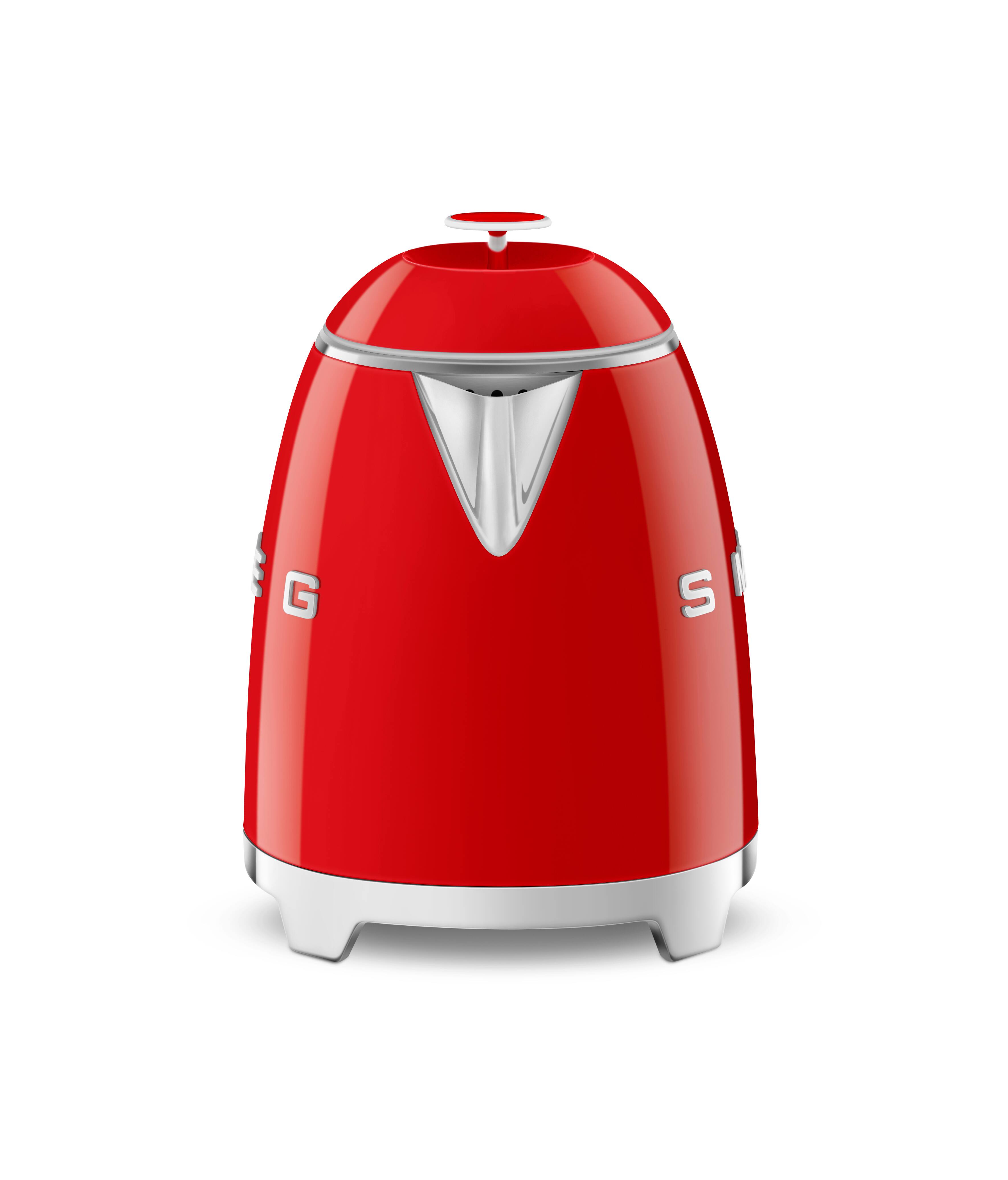 Angle. SMEG - KLF05 3.5-cup Electric Mini Kettle - Red.