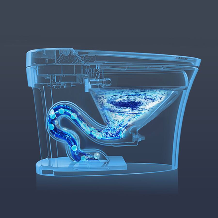 Alt View 6. Tiramisubest - Smart Toilet Bidet with Self-Cleaning Nozzle,Tankless Compact Dual Flush Toilet with Foot sensor,White Night Light - White.