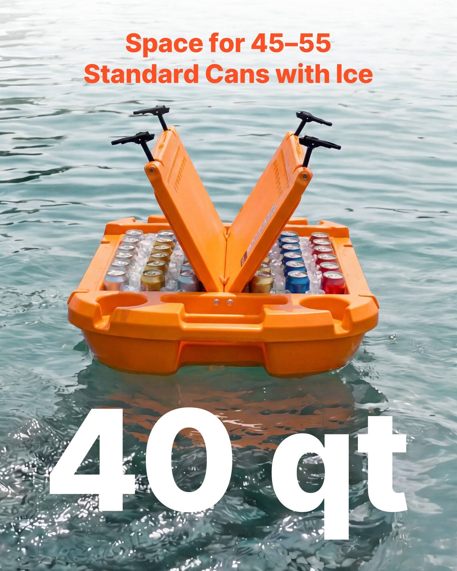 Space for 45-55 Standard Cans with Ice

40 qt