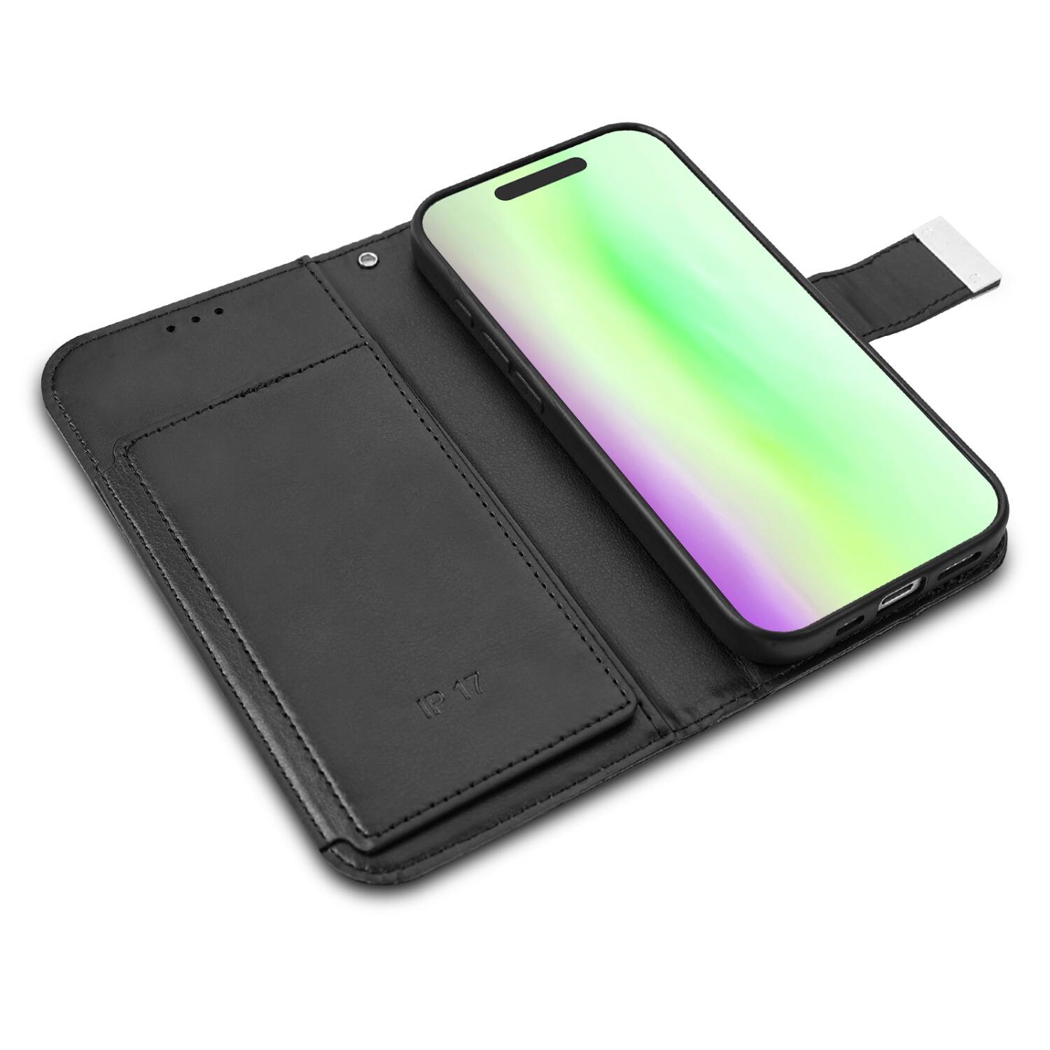 Alt View 2. baseline - baseline Wallet Folio Case for Apple iPhone 17 - Black - Black.