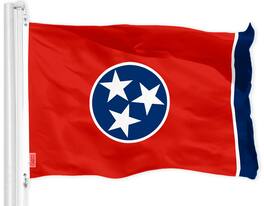 G128 - Tennessee State Flag — 3x5 ft, 150D Printed Polyester, Brass Grommets - Assorted Colors
