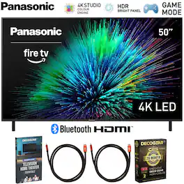 Panasonic - 50" W70 Series LED 4K UHD Smart Fire TV (2025) with 26 Month Extended Warranty Protection Plan Bundle