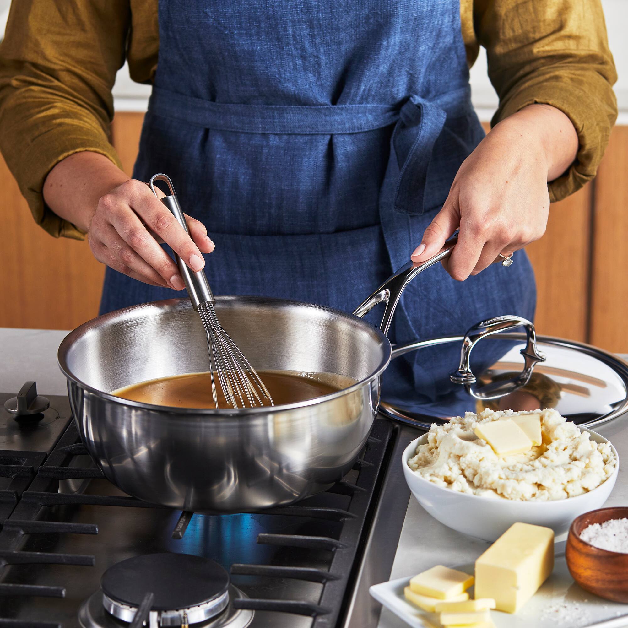 Alt View 1. Demeyere - Demeyere Atlantis Proline 7 3.5-qt Stainless Steel Saucier - Stainless Steel.