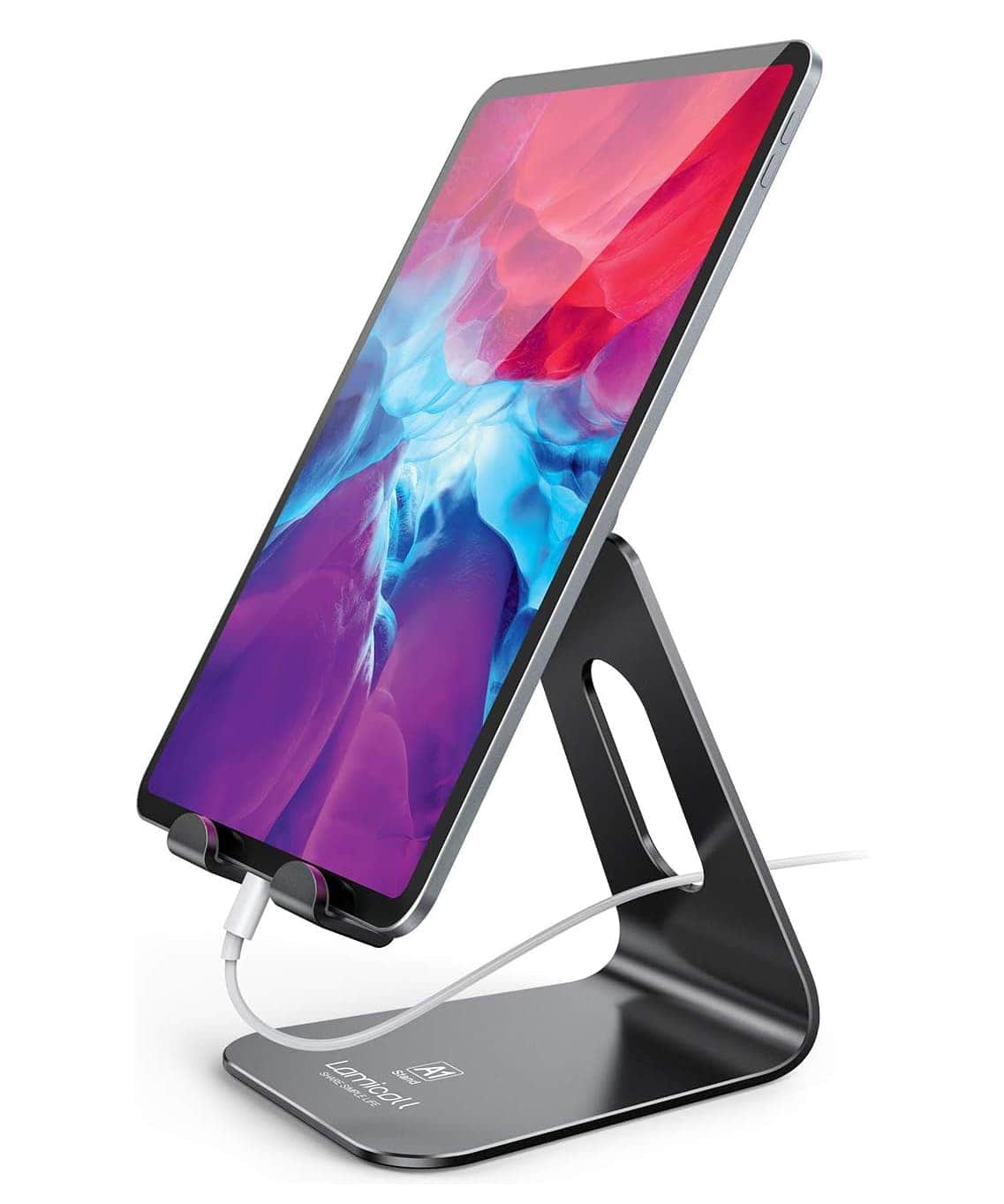 FINEAK - Multi-Angle Adjustable Tablet Stand for Desk, Universal Desktop Dock Fits 4-13" iPad, Galaxy Tab & Fire HD - Black