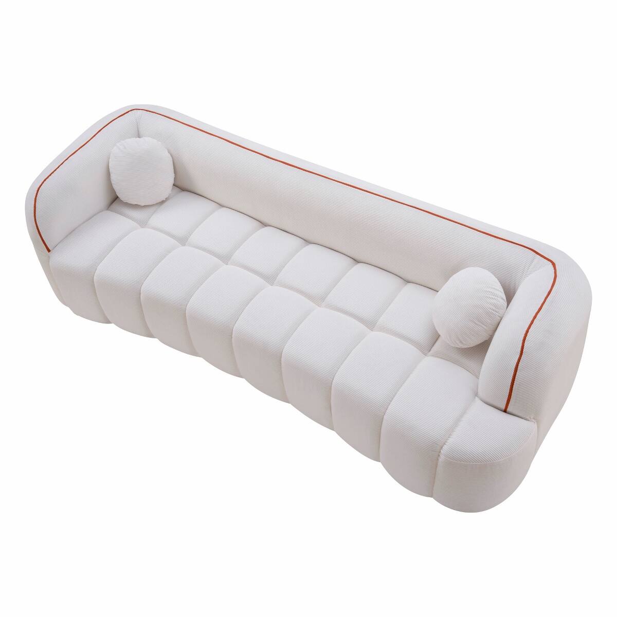 Alt View 10. Ropilly - Ropilly 3 Seater Corduroy Sofa No Assembly Couch Deep Seat Living Room Sofa White - White.