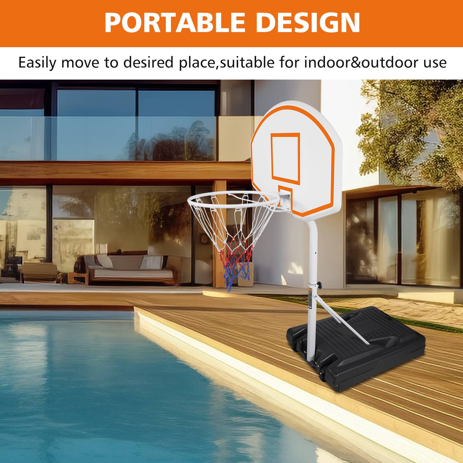 PORTABLE DESIGN  
Easily move to desired place, suitable for indoor & outdoor use