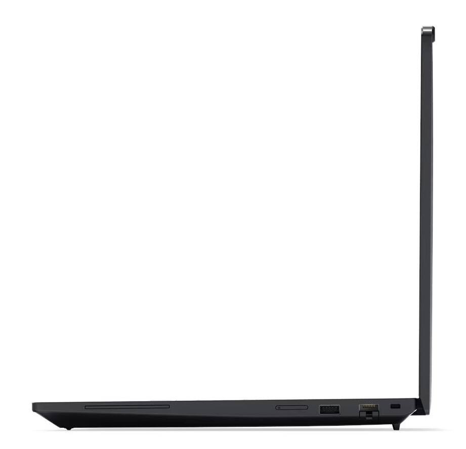 Angle. Lenovo - ThinkPad P16s Gen 4 Laptop w/ Ultra 7, NVIDIA RTX PRO 500, 16" WUXGA Non-Touch Display, 32GB DDR5, 1TB SSD - 21QV002LUS - Black.