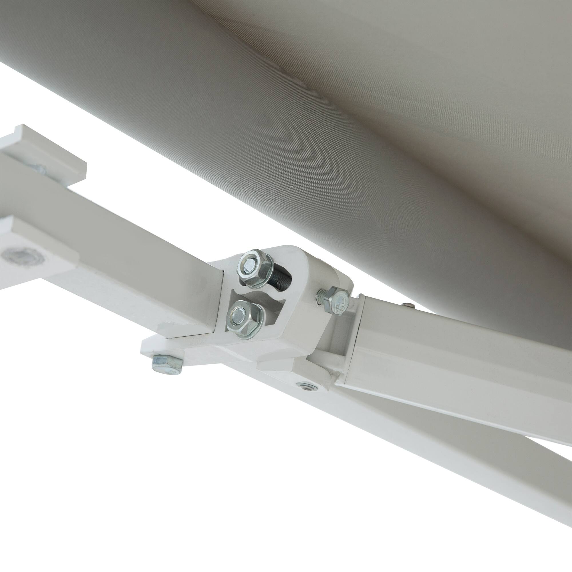 Alt View 7. Outsunny - 12' x 8' Retractable Awning Patio Awnings Sun Shade Shelter with Manual Crank Handle, 280g/m² UV - Grey.