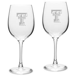 Jardine - Texas Tech Red Raiders 2-Piece 16oz. Traditional White Wine Glass Set - Multicolor