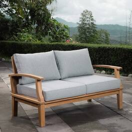 Marina Outdoor Patio Teak Loveseat by Modway - Natural Gray