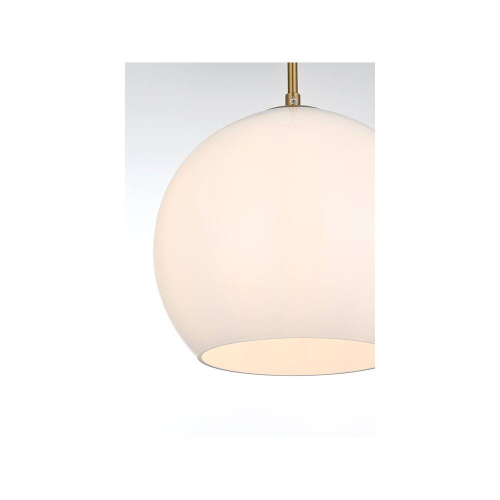 Alt View 4. Living District - Baxter 10 Inch Pendant Frosted White Shade in Satin Gold - Satin Gold And Frosted White.