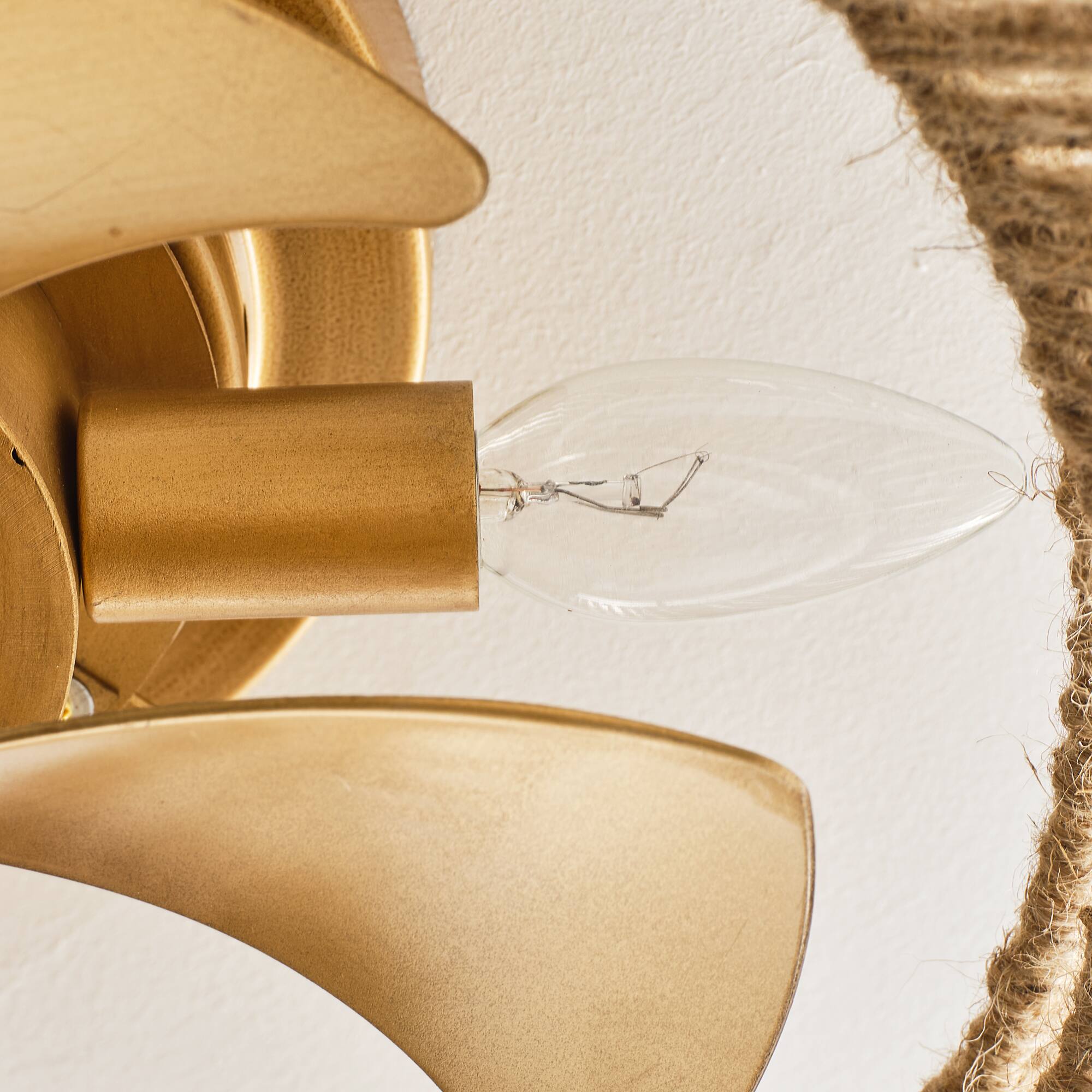 Alt View 4. Vaczon - 18" Bohemia Woven Hemp Rope Low-Profile Flush Mount Ceiling Fan Fadenlier with Remote for Bedroom and Living Room - Natural Jute.