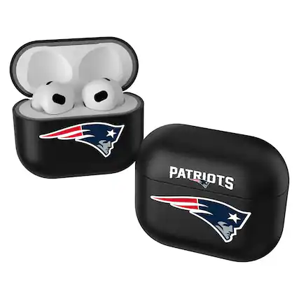 Front. Keyscaper - New England Patriots Black Insignia AirPods 3rd Gen Case Cover - Black.