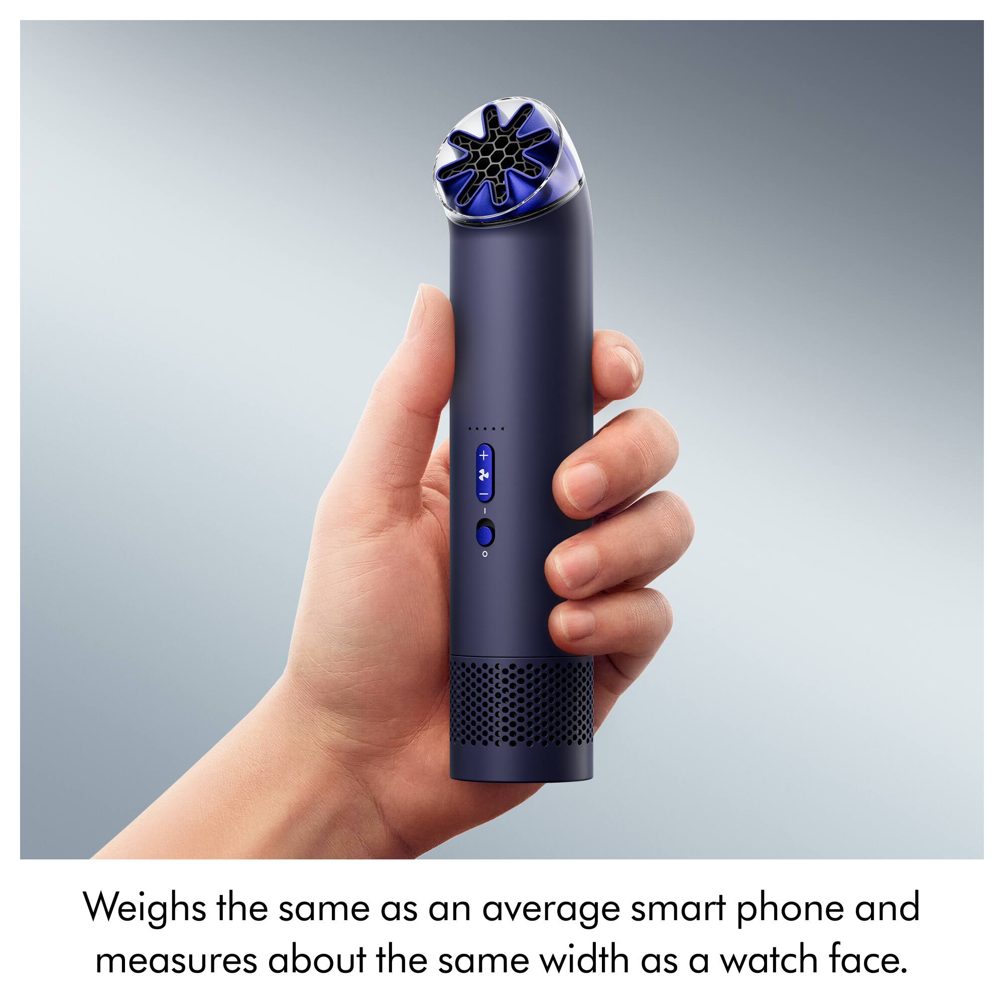 Weighs the same as an average smart phone and measures about the same width as a watch face.