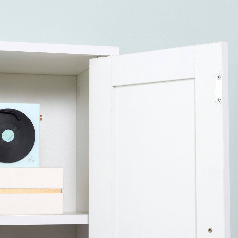 Alt View 3. Kadyn - Bathroom Cabinet, Narrow Storage Unit, Floor Cabinet for Living Room, Entryway, Kitchen, WHite - White.