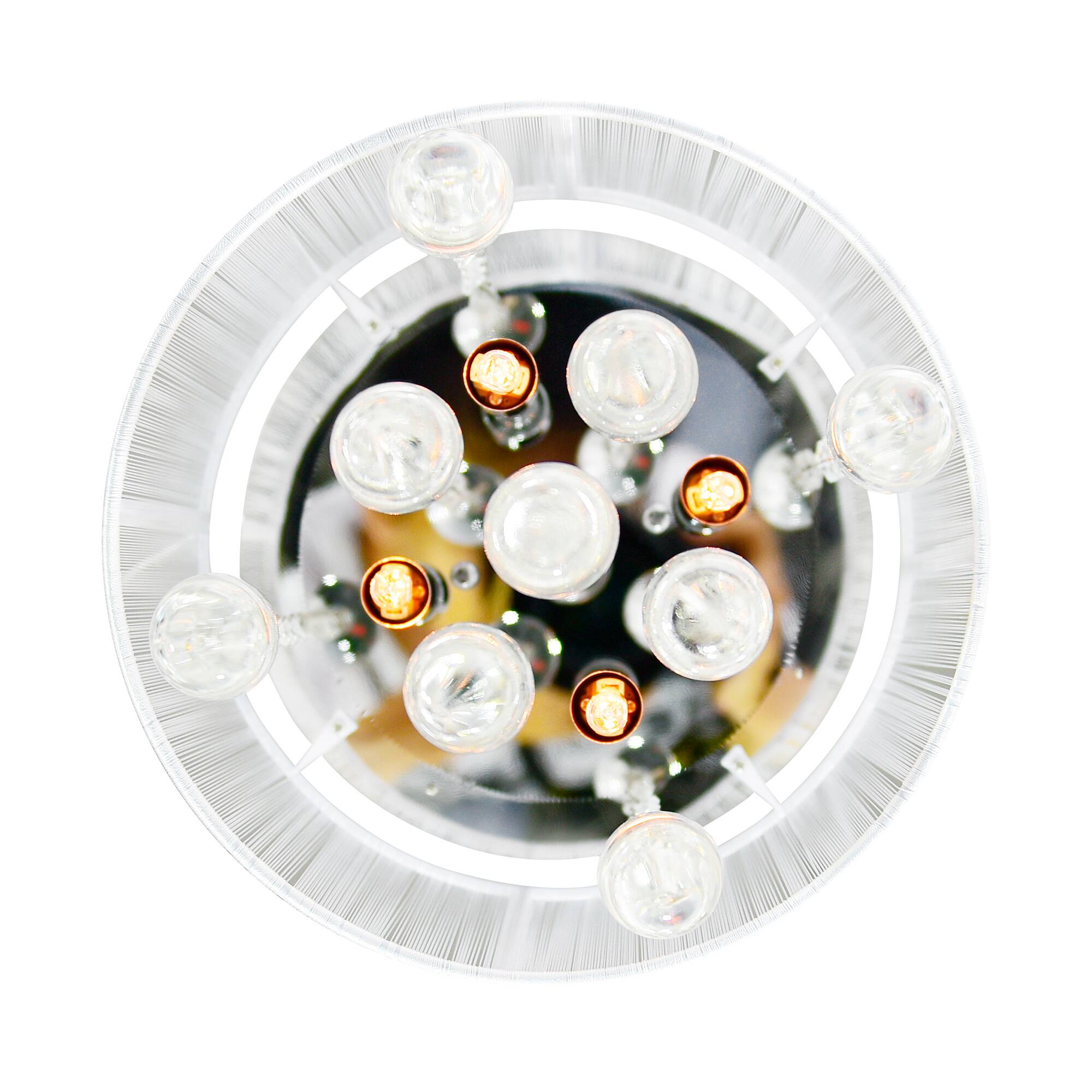 Left. CWI Lighting - Water Drop 4 Light Drum Shade Flush Mount With Chrome Finish - Chrome.