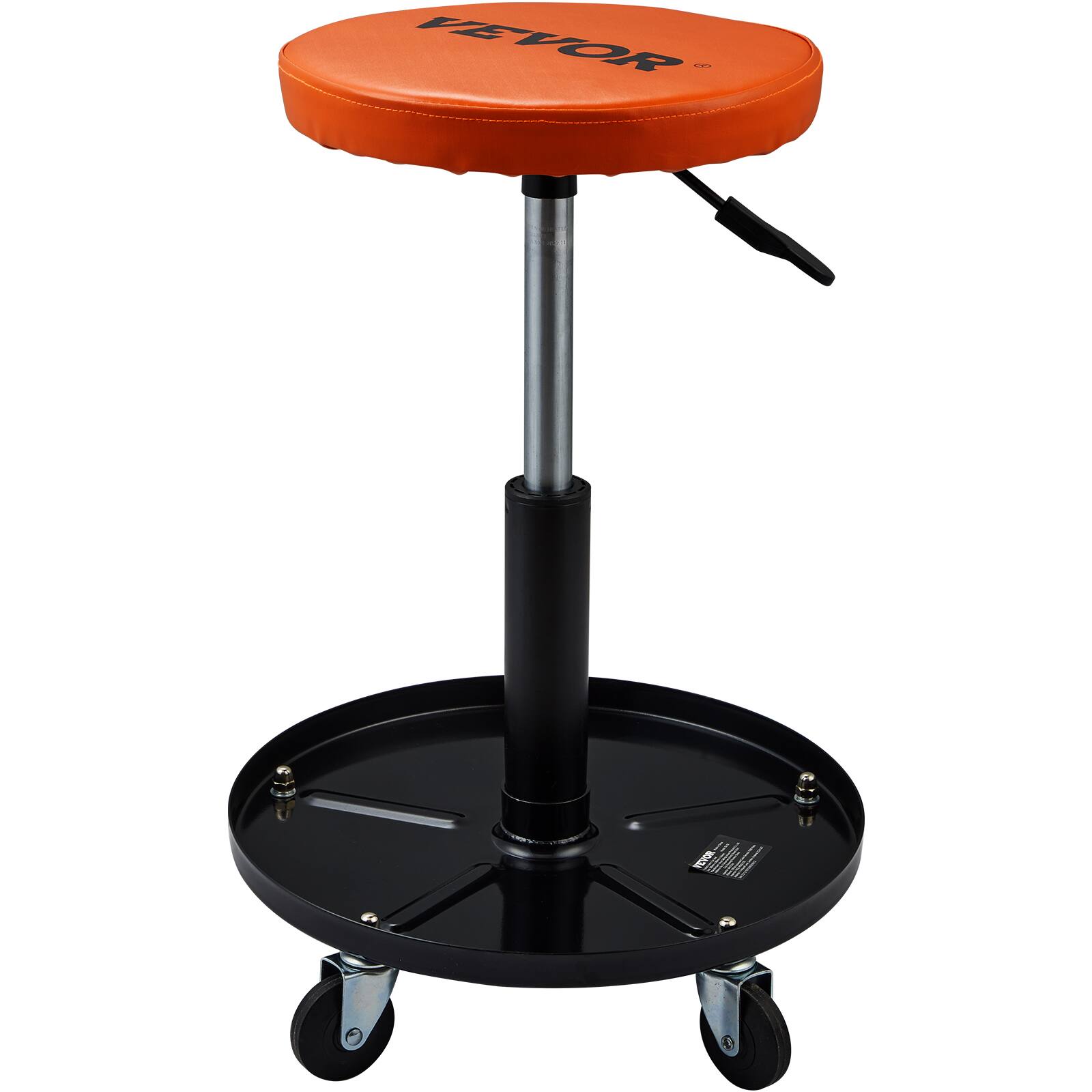 Alt View 5. VEVOR - Mechanic Stool, 250 LBS Rolling Pneumatic Creeper Garage/Shop Seat,Adjustable Height 22 in-28 in Padded Rolling Workshop - Black.