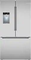 Bosch - 100 Series 36 in. Wide 26 Cu. Ft. French Door Bottom Freezer Smart Refrigerator with External Ice and Water - Stainless Steel - Front_Zoom