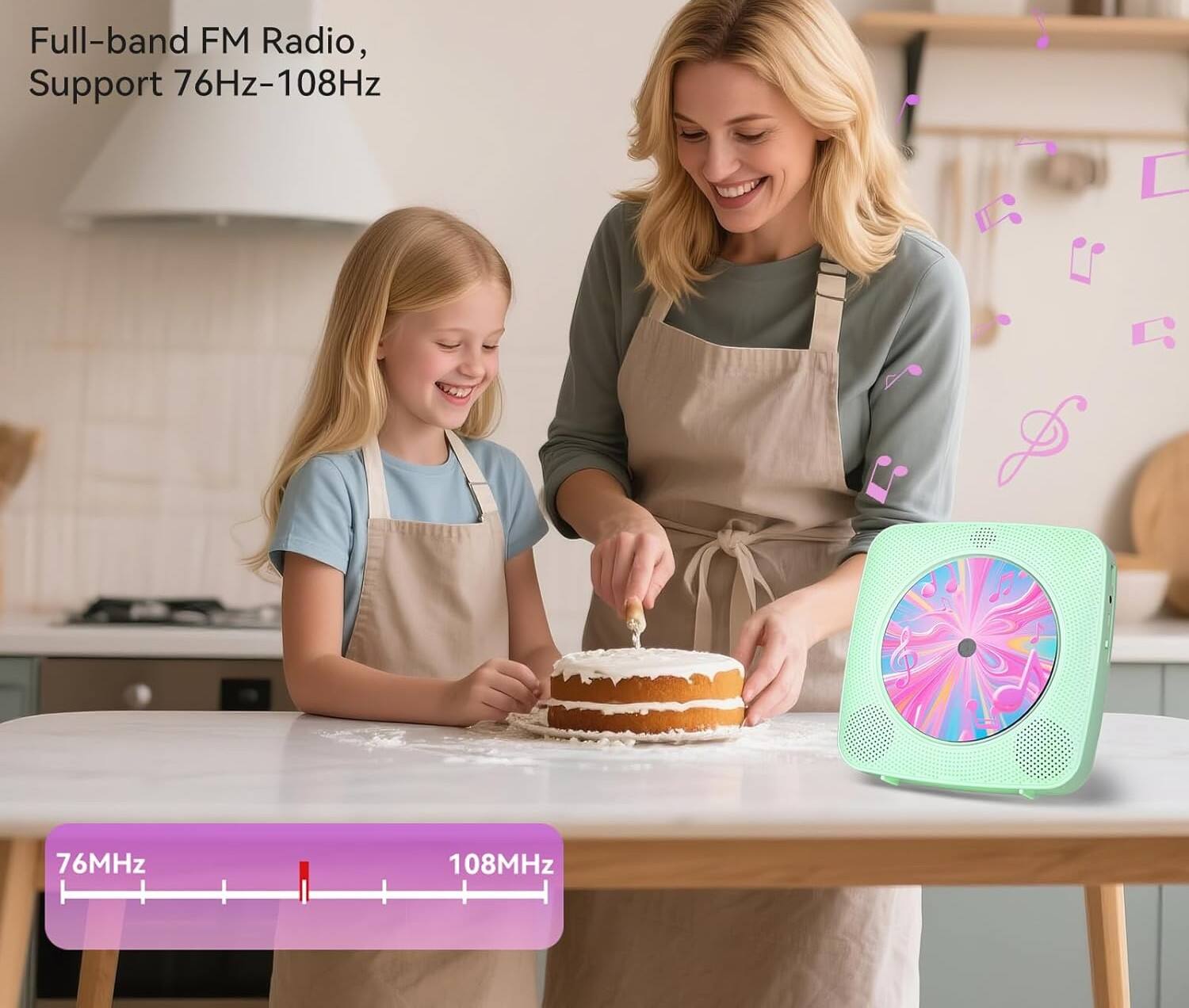Full-band FM Radio, Support 76Hz-108Hz

76MHz 108MHz