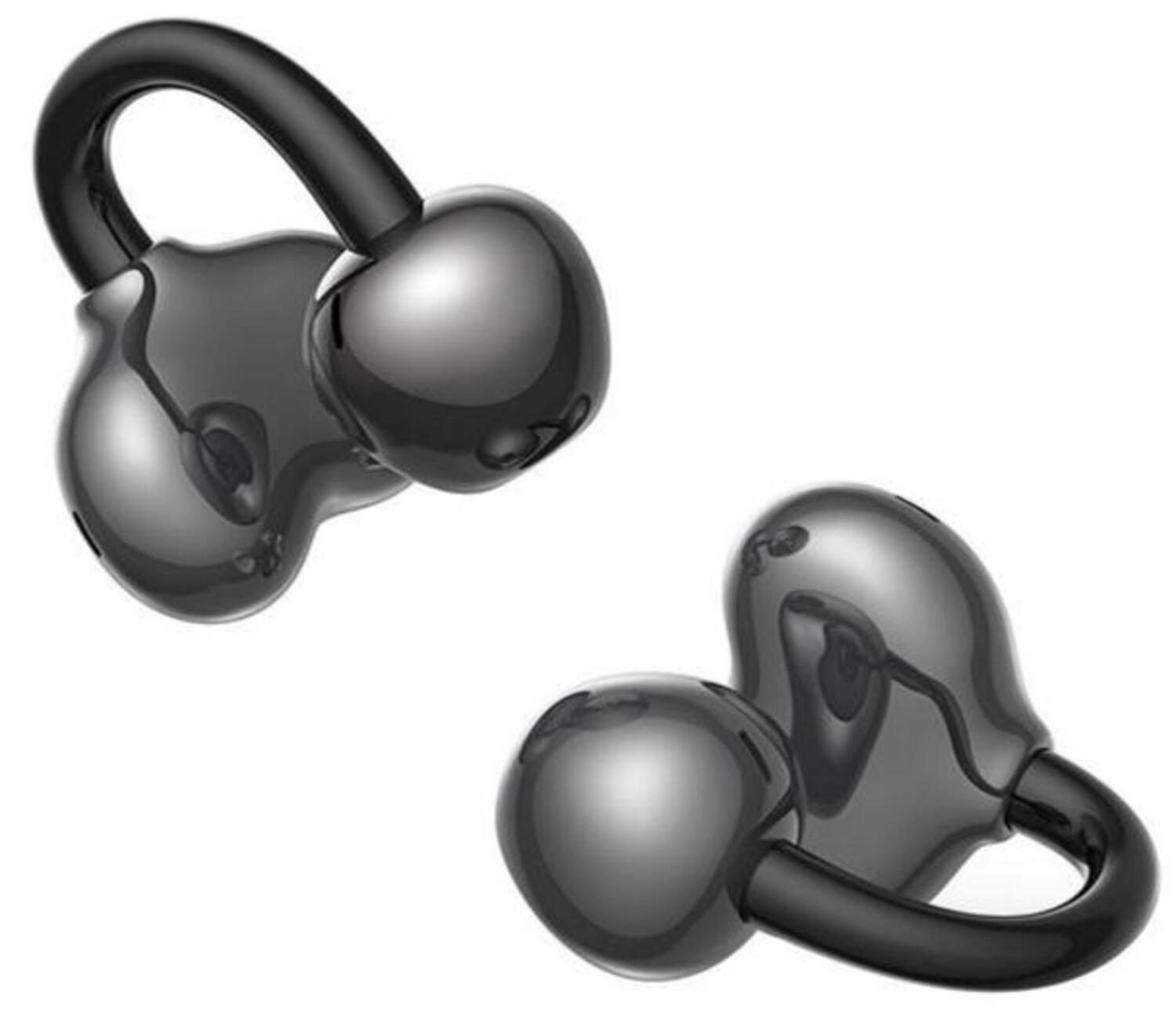 Left. Tronsmart - OpenFly Clip Open-Ear Wireless Clip-On Earbuds w/ Bluetooth 6.0, AI ENC Microphones, 24H Battery, IPX5 & Tap Control - Black.
