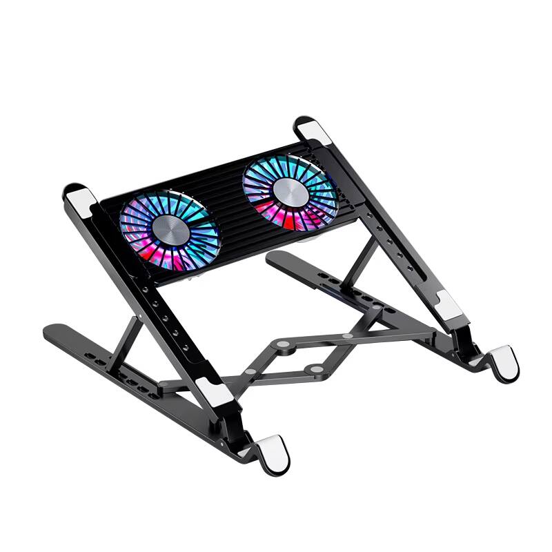 Luckbyte - RGB Laptop Cooling Pad with 2 Silent Fans, 7-Level Height Adjustable Gaming Notebook Stand for 11-17.3" Laptops