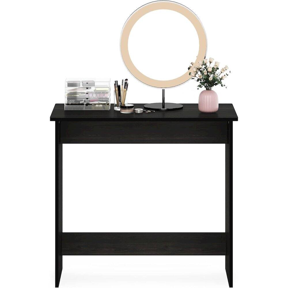 Alt View 1. FurniFact - Black Wooden Office Desk with Storage, Writing Desk and Study Desk Design - Espresso.