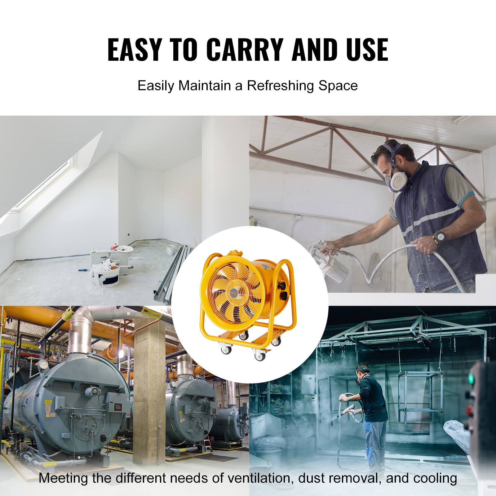 EASY TO CARRY AND USE

Easily Maintain a Refreshing Space

Meeting the different needs of ventilation, dust removal, and cooling